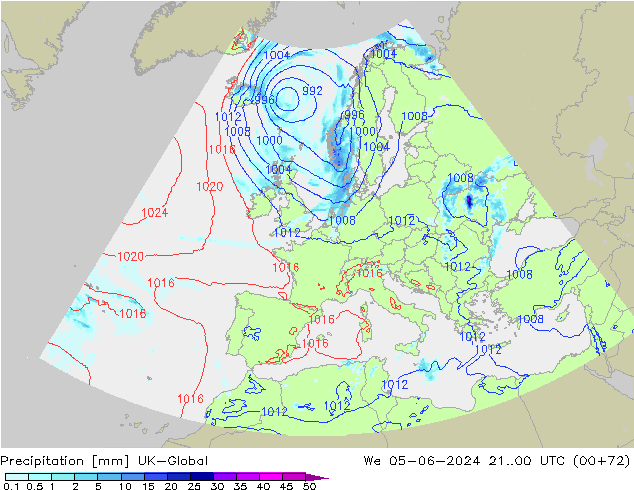 Yağış UK-Global Çar 05.06.2024 00 UTC