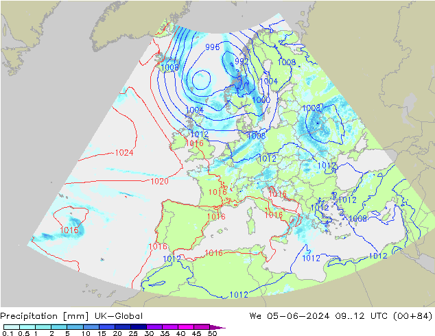 Niederschlag UK-Global Mi 05.06.2024 12 UTC