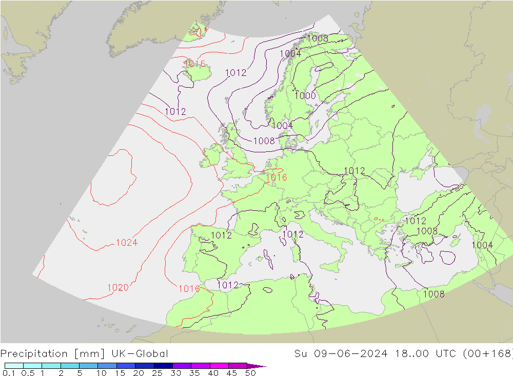 Precipitation UK-Global Su 09.06.2024 00 UTC