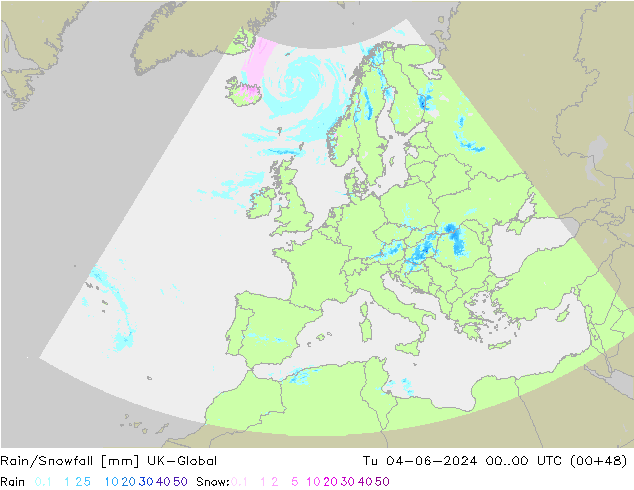 Rain/Snowfall UK-Global mar 04.06.2024 00 UTC