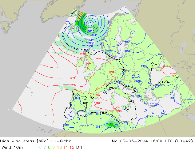 High wind areas UK-Global пн 03.06.2024 18 UTC