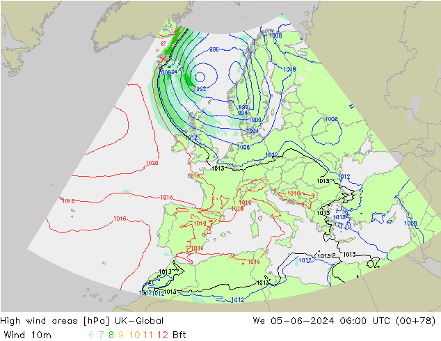 High wind areas UK-Global We 05.06.2024 06 UTC