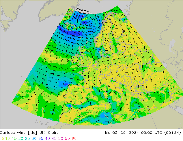 ветер 10 m UK-Global пн 03.06.2024 00 UTC