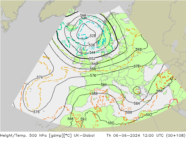 Hoogte/Temp. 500 hPa UK-Global do 06.06.2024 12 UTC