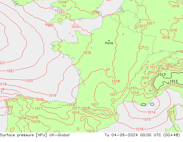 Yer basıncı UK-Global Sa 04.06.2024 00 UTC