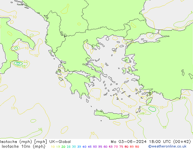 Isotachs (mph) UK-Global lun 03.06.2024 18 UTC