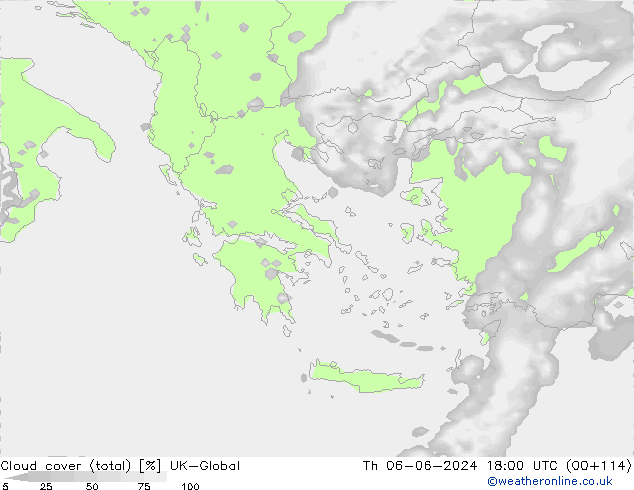 Bulutlar (toplam) UK-Global Per 06.06.2024 18 UTC