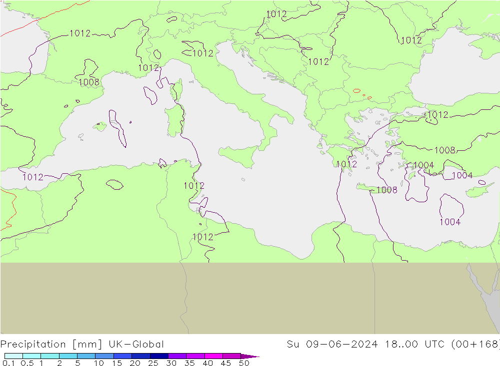 Précipitation UK-Global dim 09.06.2024 00 UTC