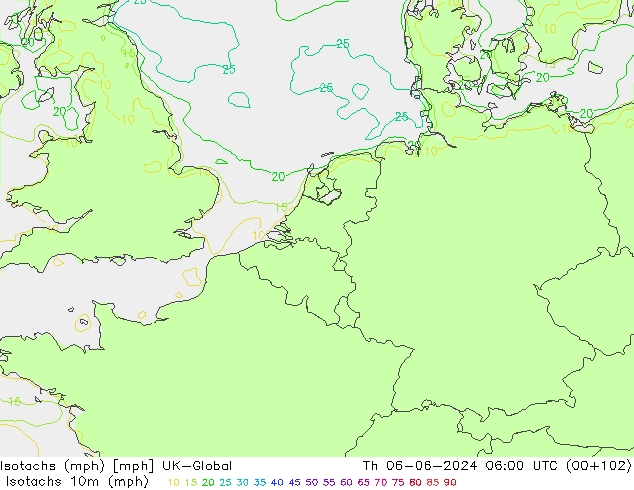 Isotachs (mph) UK-Global Th 06.06.2024 06 UTC
