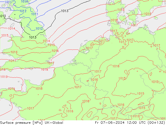 Surface pressure UK-Global Fr 07.06.2024 12 UTC