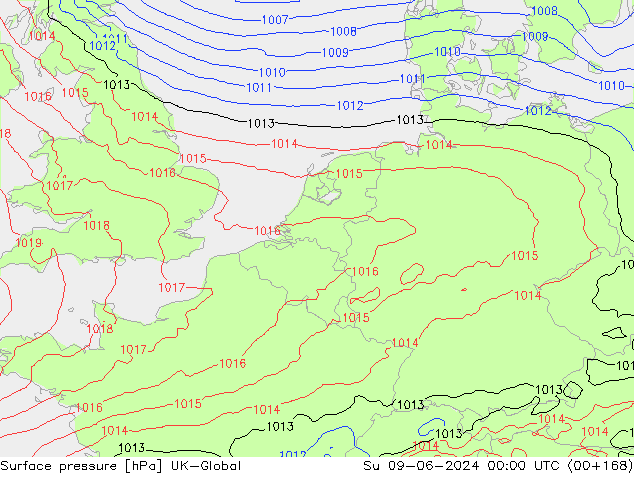 pressão do solo UK-Global Dom 09.06.2024 00 UTC