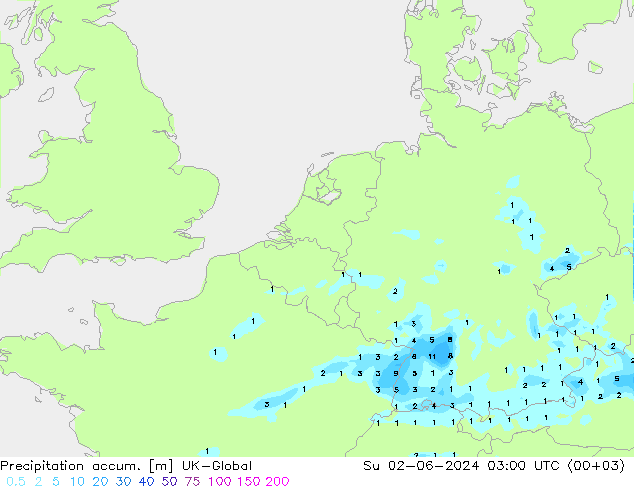 Precipitation accum. UK-Global Вс 02.06.2024 03 UTC