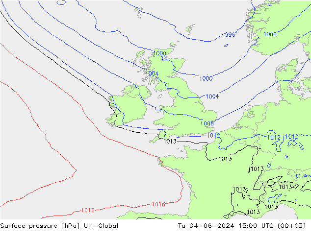 Yer basıncı UK-Global Sa 04.06.2024 15 UTC
