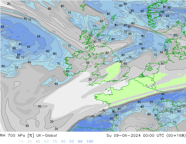 700 hPa Nispi Nem UK-Global Paz 09.06.2024 00 UTC