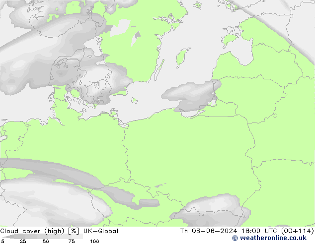 zachmurzenie (wysokie) UK-Global czw. 06.06.2024 18 UTC