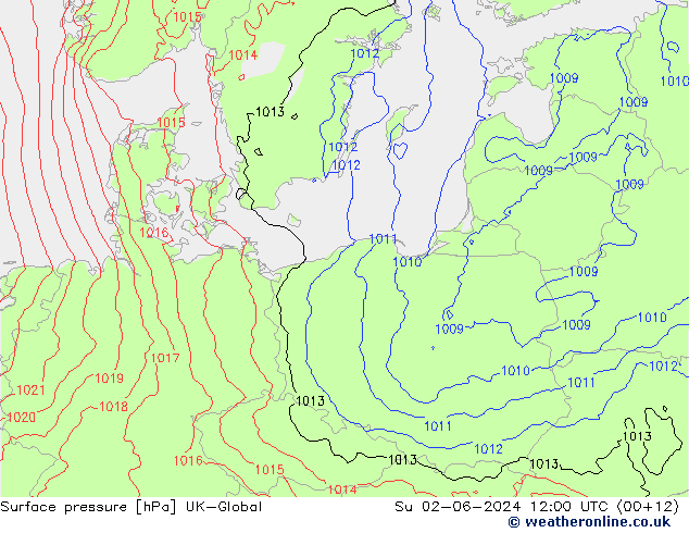 pression de l'air UK-Global dim 02.06.2024 12 UTC