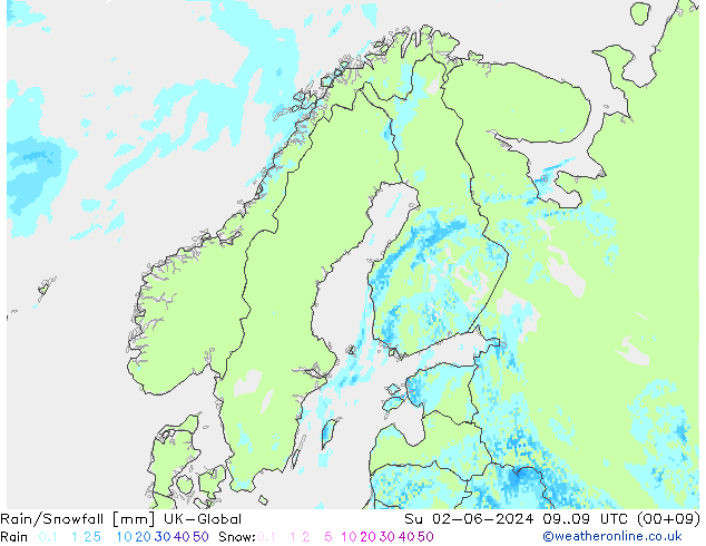 Rain/Snowfall UK-Global dim 02.06.2024 09 UTC