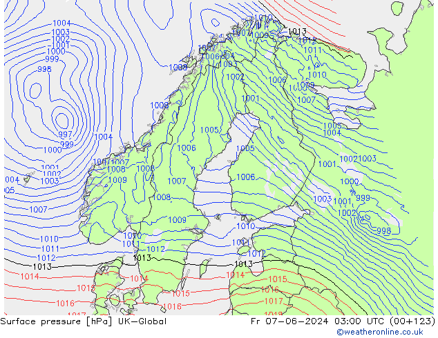 приземное давление UK-Global пт 07.06.2024 03 UTC