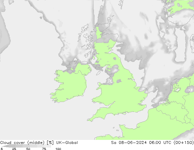 Bewolking (Middelb.) UK-Global za 08.06.2024 06 UTC