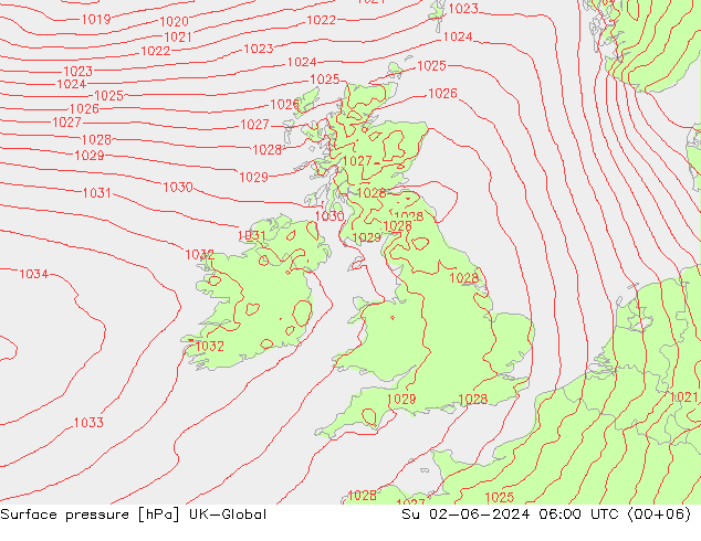 pressão do solo UK-Global Dom 02.06.2024 06 UTC