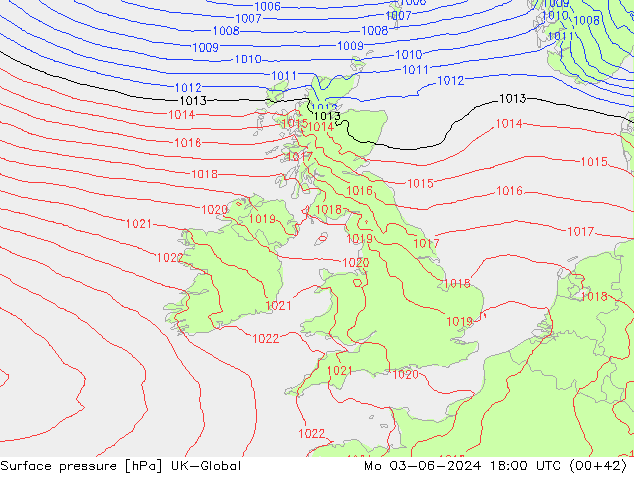 Presión superficial UK-Global lun 03.06.2024 18 UTC