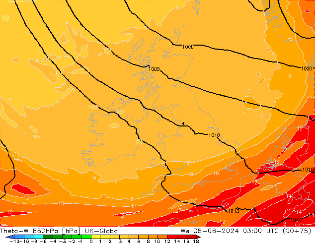 Theta-W 850hPa UK-Global St 05.06.2024 03 UTC