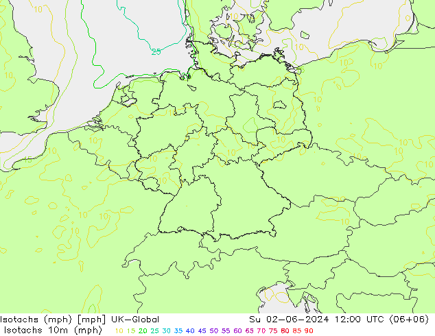Isotachs (mph) UK-Global Su 02.06.2024 12 UTC
