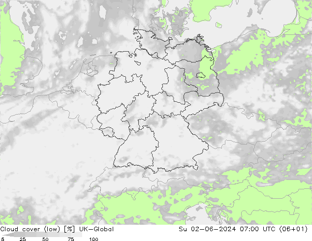 Wolken (tief) UK-Global So 02.06.2024 07 UTC