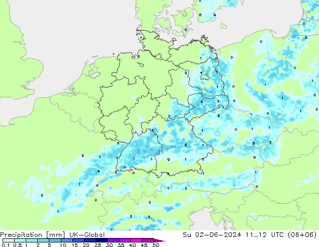 Niederschlag UK-Global So 02.06.2024 12 UTC