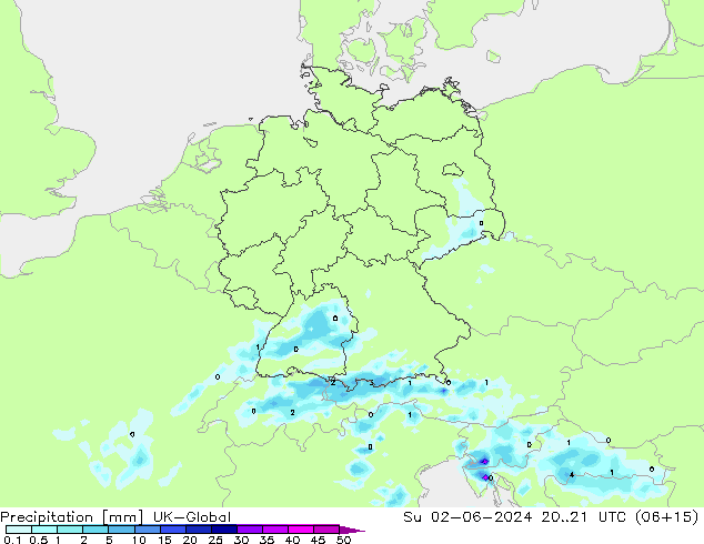 Precipitation UK-Global Su 02.06.2024 21 UTC