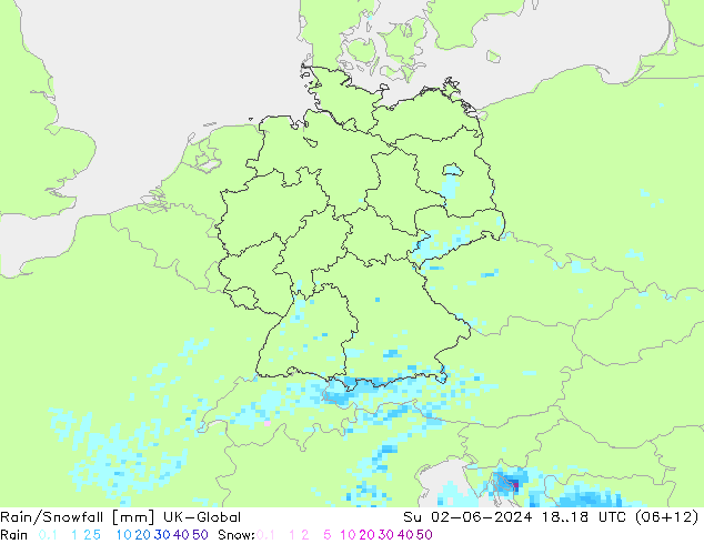 Regen/Schneefall UK-Global So 02.06.2024 18 UTC