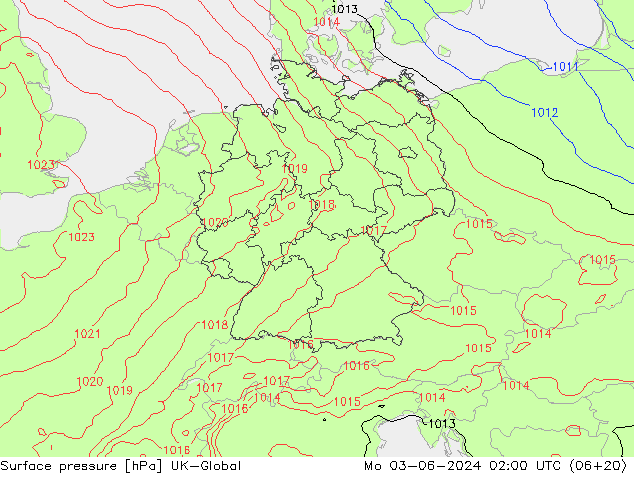 Surface pressure UK-Global Mo 03.06.2024 02 UTC