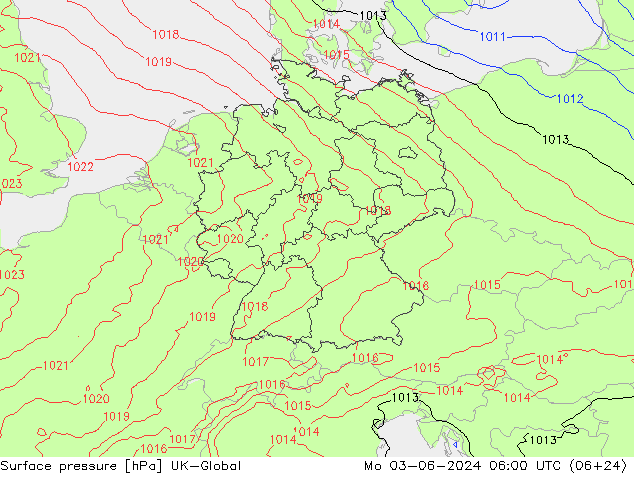 приземное давление UK-Global пн 03.06.2024 06 UTC
