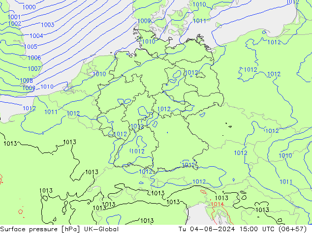 приземное давление UK-Global вт 04.06.2024 15 UTC