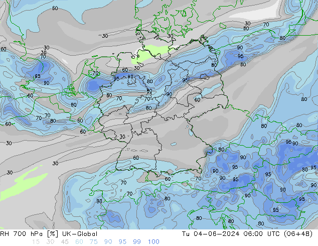RH 700 hPa UK-Global Ter 04.06.2024 06 UTC