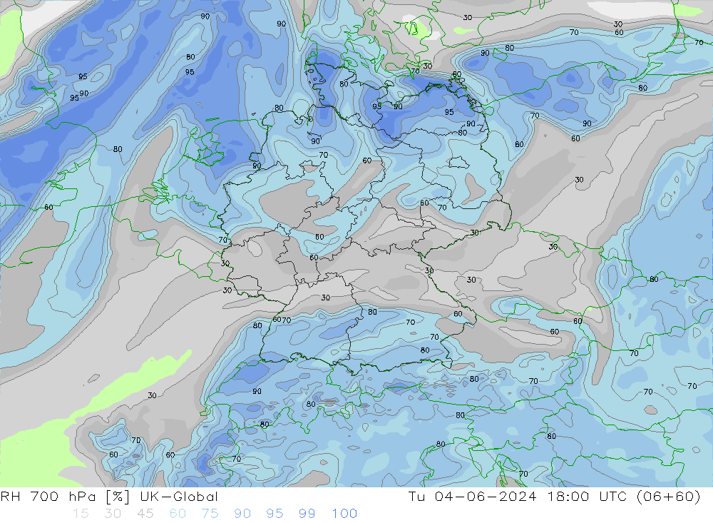 RH 700 hPa UK-Global Út 04.06.2024 18 UTC