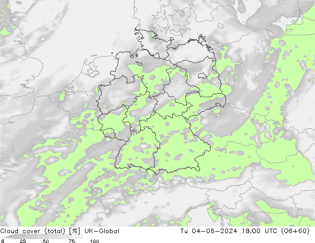 Wolken (gesamt) UK-Global Di 04.06.2024 18 UTC