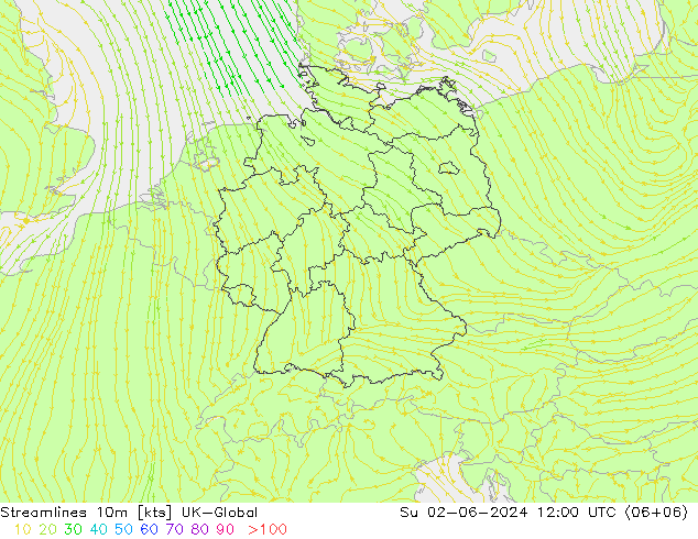 Stromlinien 10m UK-Global So 02.06.2024 12 UTC