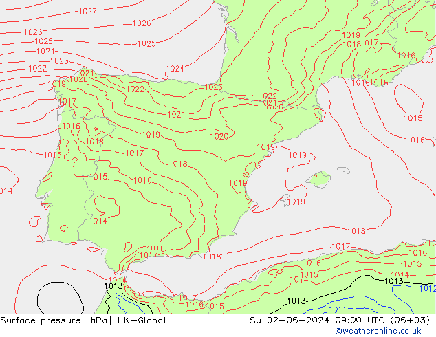 pressão do solo UK-Global Dom 02.06.2024 09 UTC