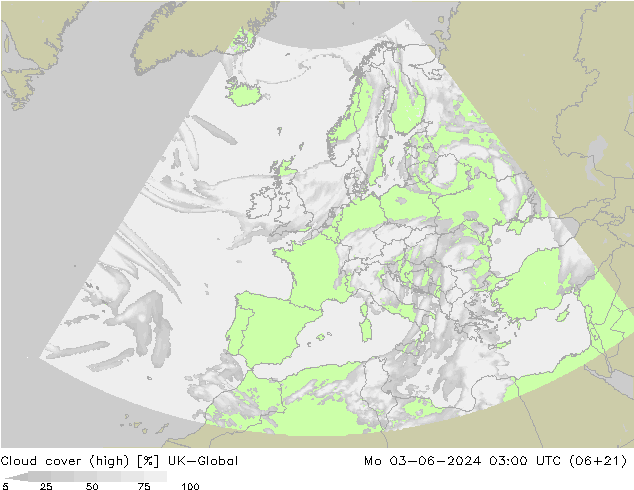 Cloud cover (high) UK-Global Mo 03.06.2024 03 UTC