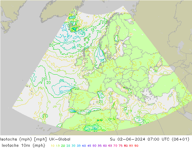 Isotachs (mph) UK-Global  02.06.2024 07 UTC