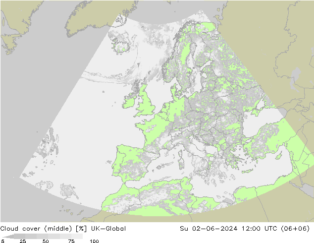 Cloud cover (middle) UK-Global Su 02.06.2024 12 UTC