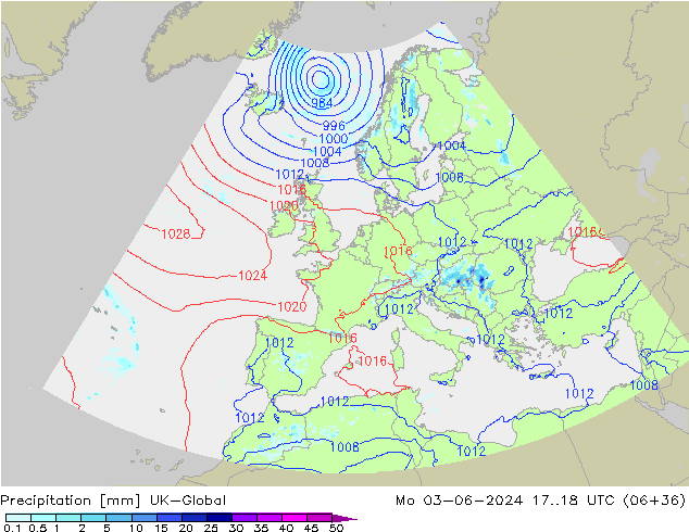 Yağış UK-Global Pzt 03.06.2024 18 UTC