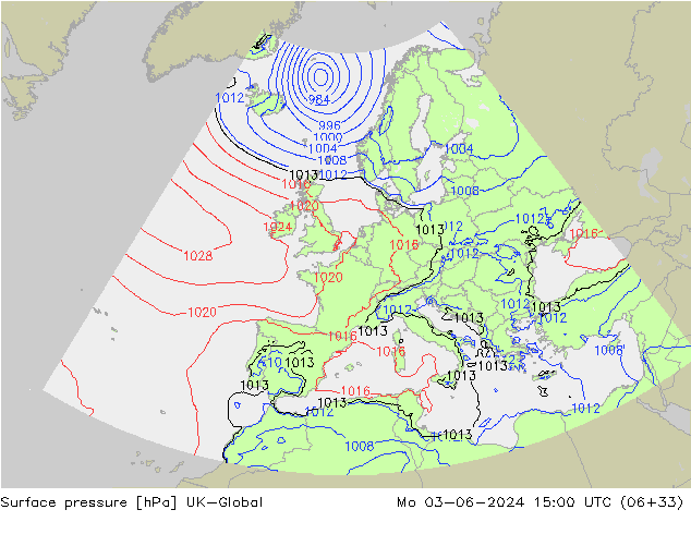 pressão do solo UK-Global Seg 03.06.2024 15 UTC