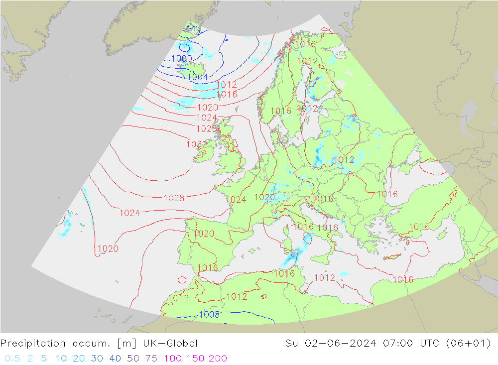 Precipitation accum. UK-Global Dom 02.06.2024 07 UTC
