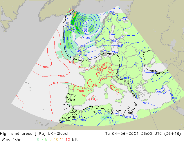 Windvelden UK-Global di 04.06.2024 06 UTC