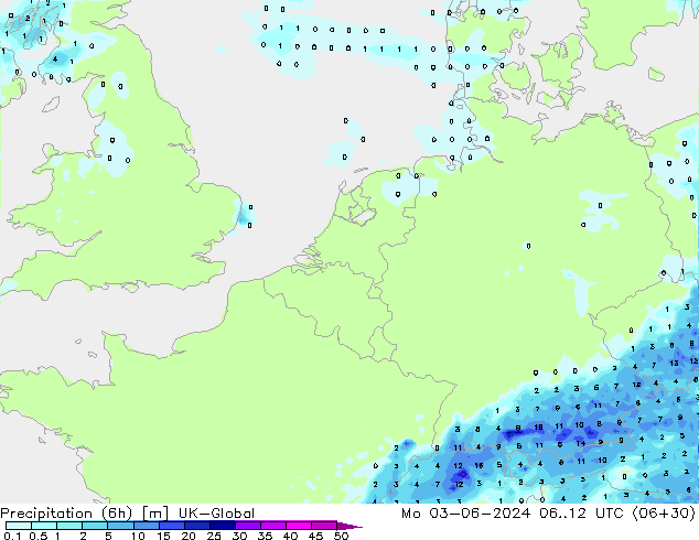 Nied. akkumuliert (6Std) UK-Global Mo 03.06.2024 12 UTC