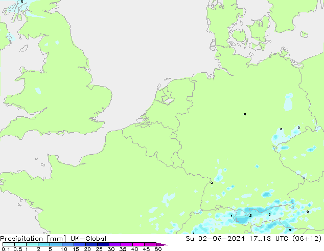 Precipitazione UK-Global dom 02.06.2024 18 UTC