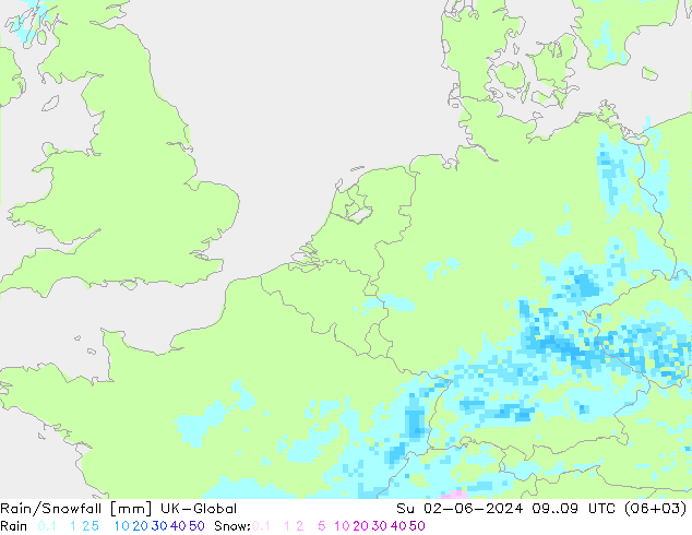Rain/Snowfall UK-Global Su 02.06.2024 09 UTC