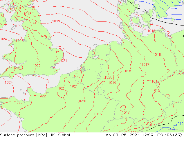 приземное давление UK-Global пн 03.06.2024 12 UTC
